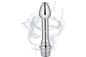 Duschmunstycke med 5 hål, av aluminium, rent aluminium-rengörings-sköljsystem för intimhygien, tarmrengöringsset för män och kvinnor, silverfärger