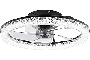 TIMIYOU Ventilador de techo con iluminación – Mando a distancia, motor inverso silencioso de 6 velocidades, LED RGB que cambia de color (3000 K – 6500 K), temporizador de 1/2/4/8 horas para dormitorio, salón