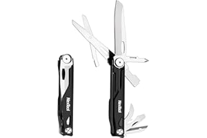 NexTool Knight Navajas, Navaja Nultiusos12 IN 1 Cuchillo Supervivencia con Tijeras, Destornilladores Phillips/de Cabeza Plana, Taladros/Conos de Rosca, Abrelatas/Abrebotellas, Limas, Rompevidrios