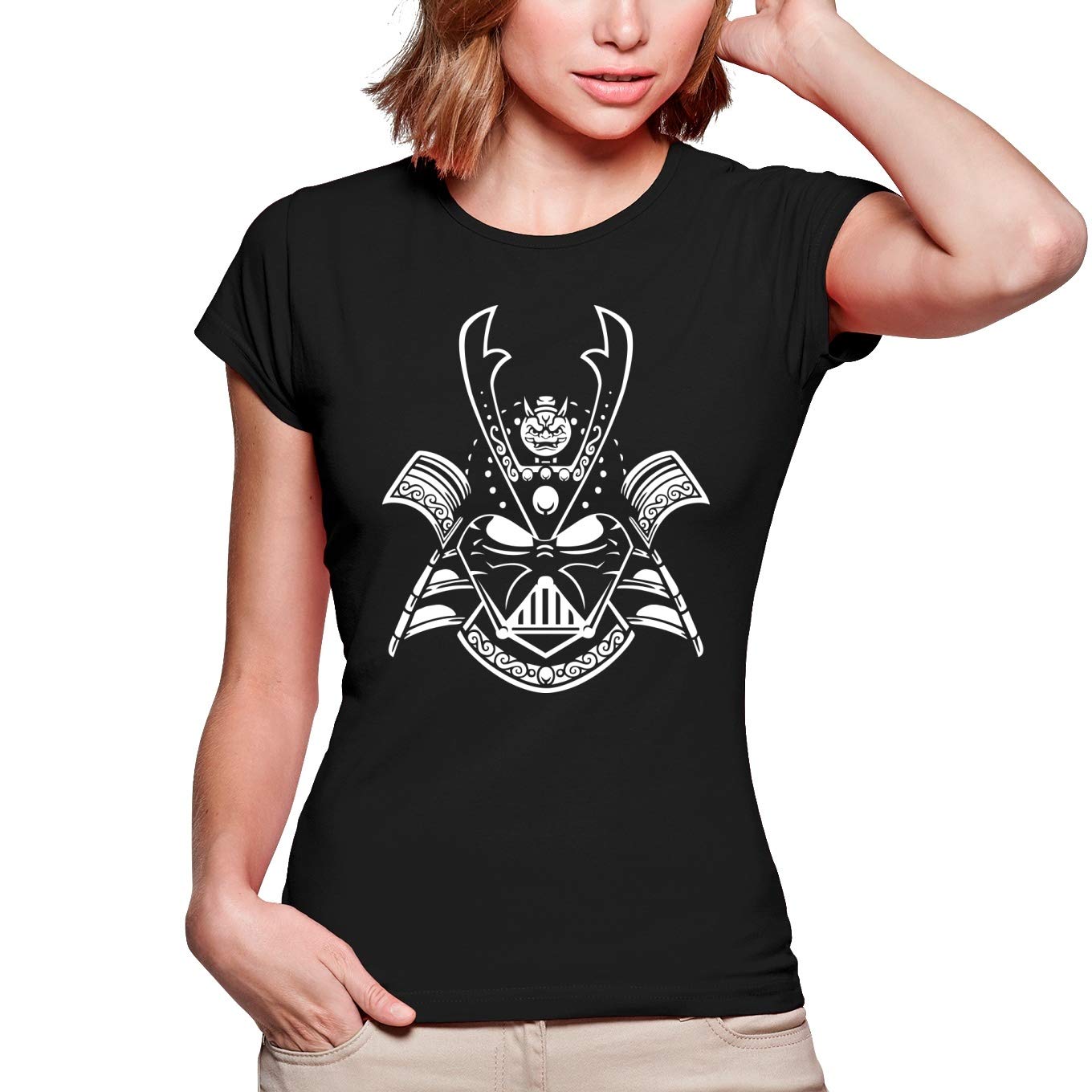 Star-Wars-Lustiges-Damen-T-Shirt-Darth-Vader-Dark-Samurai-Star-Wars-Parodie