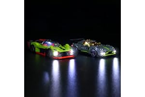 BrickBling Oświetlenie LED do Lego 76910 Aston Martin, zestaw kolekcjonerski (nie zawiera modelu Lego, tylko światła dekoracyjne), zestaw oświetleniowy DIY do samochodów wyścigowych Speed Champions