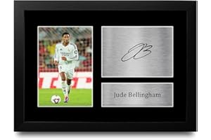 HWC Trading FR A4 Jude Bellingham Real Madrid Regalos Impresos Imagen De Autógrafo Firmado Para Los Aficionados Al Fútbol Y Partidarios - A4 Enmarcado