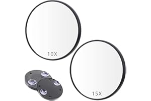 xinsheng Espejo de Aumento 10x 15x Mini Pequeño Espejo de Aumento de Maquillaje Redondo sin Luz Espejo de Viaje Portatil con Aumento