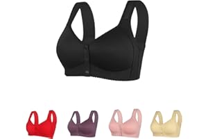 DAAOMI Soutien Gorge sans Armature Grande Taille Attache Devant Brassière Dentelle Imprimé Floral/Couleur Unie Sexy Respirant Confortable Classique Lingerie sous-Vêtements De Sport Fitness Yoga Bra
