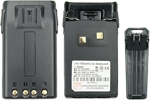 VINEYUAN Batteria agli ioni di litio 7.4V 1700mAh 1A17KG-3 per WouXun KG-UVD1P KG-UV6D KG-659 KG-699 KG-689 Batteria rapida radio bidirezionale con clip da cintura