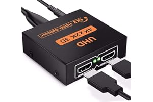 YIANY Splitter HDMI, Répartiteur HDMI 1 en 2 Sorties, 4K 3D 1080P Câble Adaptateur de Distributeur HDMI 1 à 2 Voies pour PS4, Xbox, LED, LCD, DVD, Lecteur, HDTV, projecteurs