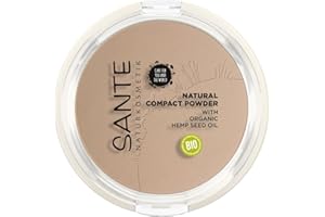 ‎SANTE NATURKOSMETIK SANTE Naturkosmetik Natural Compact Powder 02 Neutral Beige, ideal für helle bis mittlere Hauttöne, mattiert und fixiert langanhaltend, für einen natürlichen Glow, mit Bio-Hanfsamenöl, Vegan, 9g