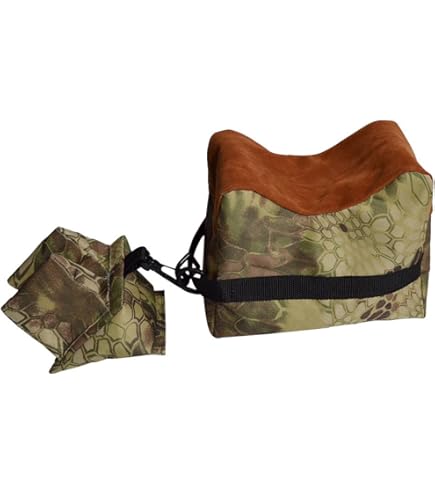 Liuer Set di Sacche da Tiro Anteriore e Posteriore Sacca Caccia Fucile Pistole Accessori Sacca Sport Fucili,Sacchetto da Tiro Anteriore,Bench Rest,Sabbia da Tiro (Verde militare