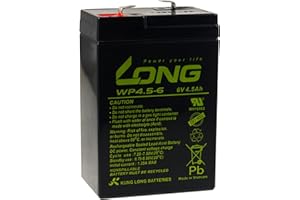 akku-net Batteria di Ricambio KungLong per Peg Perego Feber Injusa Smoby 6V 4,5Ah, 6V, Lead-Acid