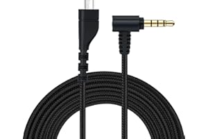 Mcbazel 2M Black Nylon Braided Gaming Headset Cable for SteelSeries Arctis 3/5/7/Pro - 3.5mm Male-to-Male, Compatible with PC, PS4, Xbox One, Mac, Smartphone, Tablet