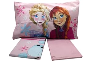 LOVETESSILE Lenzuola Letto Singolo con Federa 50x80cm circa, Completo letto Disney Frozen in Cotone per Bambini: Il Magico mondo del regno incantato!