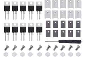 Youmile 10 Stück Spannungsregler IC Transistoren L7805CV L7805 5 V 1,5 A TO-220 3PIN MOSFET Transistoren für Arduino mit Kühlkörper
