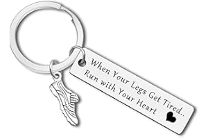 DABIHU Inspirational Runners Gifts Marathon Runner Keyring Gift for Fitness Gym Men Women Running Lovers Gifts Runner Training Gift Exercise Keychain Birthday Christmas Encouragement Gift for Daughter Son
