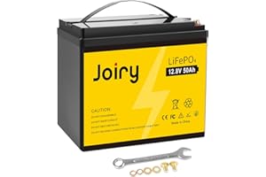 Joiry 12V 50Ah LiFePO4 Akku 640Wh Lithium Batterie wiederaufladbarer Deep-Cycle-Akku mit integriertem BMS, über 5000 Lebenszyklen, perfekt für Solaranlage, Boot, Zuhause