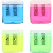 Taille Crayon Avec Reservoir, Taille Crayon En Plastique, 2 Trou Manuel Crayon Coloré, Enfant Portable Pour Étudiants.(#B-4PCS) - Beaux-Arts Et Loisirs Créatifs