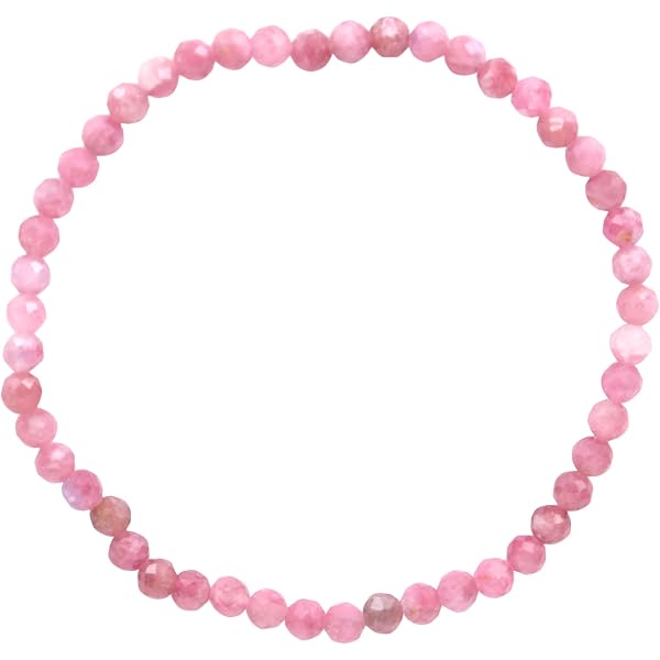 Taddart Minerals Bracelet Coloré En Pierres Précieuses Naturelles Rubis Et Saphir Avec Boules Facettées De 4 Mm Montées Sur Fil De Nylon élastique - Fait à La Main - 3