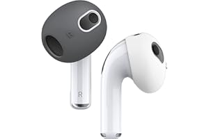 ‎ELAGO elago 2 pary AirPods 3 końcówek dousznych zaprojektowanych dla AirPods 3. generacji (2021), [pasuje do etui] Antypoślizgowa silikonowa osłona, odporna na zarysowania, instrukcja instalacji (po 1 para) (ciemnoszara i biała)