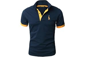 LIUPMWE Polo Uomo Manica Corta Ricamo Giraffa Cotone Moda Comodo vestibilità Slim Golf Poloshirt Sportive Shirt