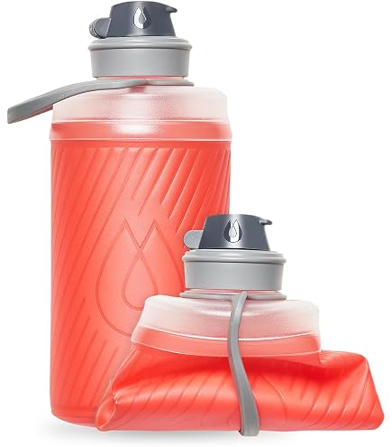 Borraccia Hydrapak RECON 500ml - 50% Plastica Riciclata, Senza BPA, Tappo Girevole, Trasparente/rosso