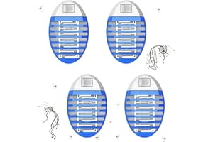 HENESE UV Anti Trappola per Mosche,4 Pezzi Lampada Antizanzare Elettrica, Lampada per zanzare, Insetticida elettrica,per Casa Giardino Interno Esterno Cucina Soggiorno, Insetti Zanzare, Mosca, Falene