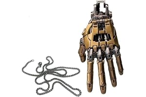 Vnnigmn Mekanisk Hand Halsband, Rörliga Fingerleder Robot Hand Charm Steampunk Mekaniska Händer Nyckelring För Män Kvinnor