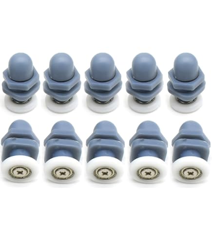 Kit 8 Rulli Per Porta Doccia | 4 Superiori E 4 Inferiori Con Doppia Ruota | In Plastica, Nylon E Acciaio Inox 304 | Adatto A Vetri Da 5-6 Mm, Antiruggine E Silenziosi