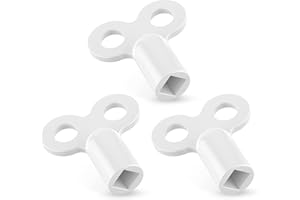 RAVN HAMAN Juego de 3 Llave para purgar radiadores blanco - Robusta llave de purga de aluminio - Llave para muchos radiadores/calefactores - Práctica llave de radiador