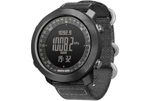 TJW Reloj Digital Para Hombre Con Brújula, Reloj Inteligente Multifuncional Deportes Aire Libre Correr Nadar Altímetro Barómetro Podómetro Resistente Agua 50 M Relojes Tácticos Ejército Militar (Black)