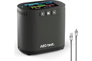 AEGTEST HOUND-3786 Rilevatore di radon per casa, LCD 3,5", aggiornamento 10 min, ricaricabile, monitoraggio continuo, allarme, grafici, esportazione PDF, pCi/L & Bq/m³ – Nero