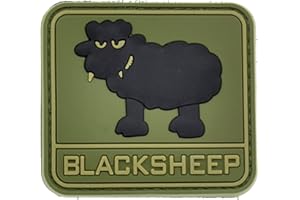 LA PATCHERIA Patch Black Sheep 6x5.5cm - Patch 100% Gomma con Velcro® originale Velcro® Brand Hook Cucito sul Retro - 3D alta definizione - per Decorare Giacche, Zaini, Uniformi