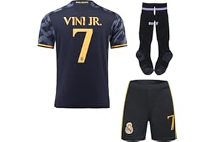 BlackAzat 2024/2025 R.Madrid Heim #7 Vini Jr. VINICIUS Football Fußball Kinder Trikot Shorts Socken Set Jugendgrößen