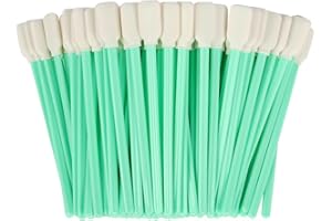 BHIPKOT 100 Piezas Bastoncillos de Limpieza Sin Pelusa, Hisopos de Algodón Largos para Drenajes, Cuero, Alcohol, Impresoras de Inyección de Tinta y Limpieza de Lentes de Cámara