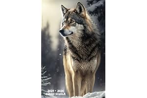 Diario Scuola 2023 2024 Cane Lupo: Organizzatore settimanale una settimana per due pagine, Pianificatore scolastico per studenti (elementari, medie, superiori, università)