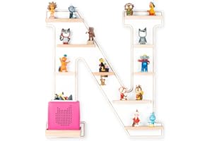 ‎BOARTI BOARTI das Original Kinder Regal Buchstabe N in Weiß - geeignet für die Toniebox und ca. 45 Figuren - zum Spielen und Sammeln