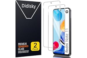 Didisky 2-Unidades Cristal Templado Protector de Pantalla para Xiaomi Redmi Note 11, Note 11S, Xiaomi Poco M4 Pro 4G (NO 5G), Antihuellas, Sin Burbujas, Fácil de Limpiar, 9H Dureza,Transparente
