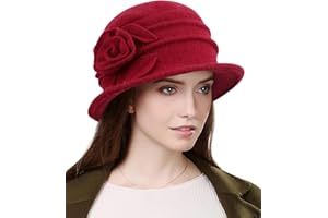 Wantonfy Berretto da Donna in Lana Elegante Beanie Hat Secchio Feltro Cappello Benna Cloche Berretto