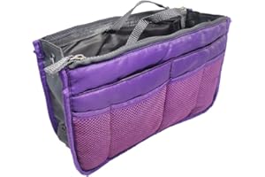 JJ PRIME JJPRIME - 1x organizer per borsa da viaggio [multi-compartimento], custodia cosmetica, 28,5 x 18,5 x 10 cm (viola)