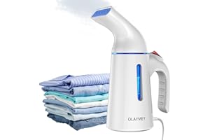 OLAYMEY Clothes Steamer 700W Handheld Portable Steam Iron, Fast Heat-up Wrinkle Remover Garment Steamer Clothing for Home, Office and Travel Use - White