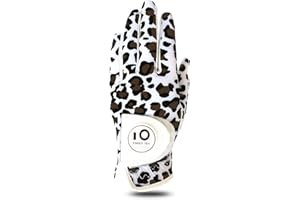 FINGER TEN Gants De Golf Femme Main Gauche Droite Motif imprimé poignée Marqueur De Balle Pack， Gant Durable Respirant Doux Taille S M L XL Sport