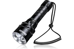 Genwiss Diving Torch, 2000 Lumens Underwater Torch, Scuba Diving Torch Light Rechargeable, Underwater 80 Meters Waterproof LED Flashlight White Submersible Lights for Night Dive Caving