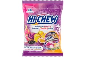 Hi-Chew Original Exotic Fruits Mix Chew Sweets with Dragon Fruit, Acai and Passion Fruit Flavour, 100g