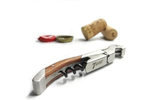 7DOO Tire-bouchon professionnel Sommelier en bois d'acier, décapsuleur de vin professionnel, ouvre-bouteille pour bouchons à couronne, tirabuscion Sommelier, cadeaux de Noël (ELITE - BLACK)