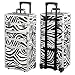 All in 1 Pro Large Aluminium Hairdressing Makeup Vanity Toiletry Storage Nail Case Box Beauty Cosmetics Trolley 4 in 1 (Zebra)