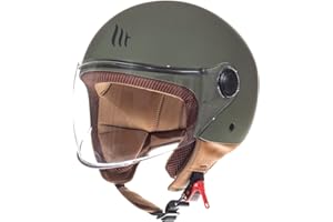 MT HELMETS MT Street Jet-Helm · Motorrad-Helm Roller-Helm Scooter-Helm Bobber Mofa-Helm Chopper Retro Cruiser Vintage Pilot Biker ECE 22.05 (Matt Grün, S)