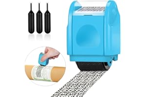 BAAQII 1 Pcs Wide Identity Theft Protection Roller Stamp with 3 Ink Refills, Information Blocker Roller Confidential Stamp Set,Data Defender Protect Stamp Roller for Privacy and ID Account Address Security