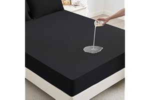 ‎MAFUDOXI mafudoxi Matratzenschoner 180x200cm Wasserdicht, Spannbettlaken, Matratzenschutz Atmungsaktive, Matratzenauflage für Matratzen bis 30cm, Inkontinenzunterlage waschbar, Nässeschutz Bettlaken-Schwarz