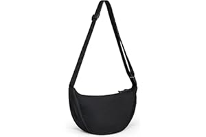 Yuson Girl Damska torba na ramię z półksiężycem, jednokolorowa, przenośna, nylonowa, z regulowanym paskiem na ramię