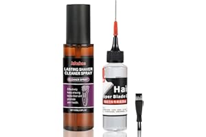 EKUKEON Set di olio per rasoio elettrico e detergente per testine di rasoio, olio per tagliacapelli con spazzola per la pulizia del rasoio, cura per il tuo tagliacapelli