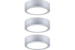 Paulmann 93092 Luminaria para muebles LED, juego Pukk, redonda, incl. 3x3,5 W, lámpara de armario, cromo mate, plástico, 2700 K