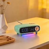 Coverzone 1800 mAh Bluetooth Dijital Saat Alarm Sıcaklık TF USB NS-998BT | Bluetooth Bağlantısı, USB Bellek ve TF Kart Desteğ